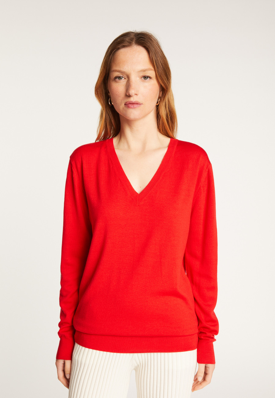 V-neck merino wool sweater - Arya