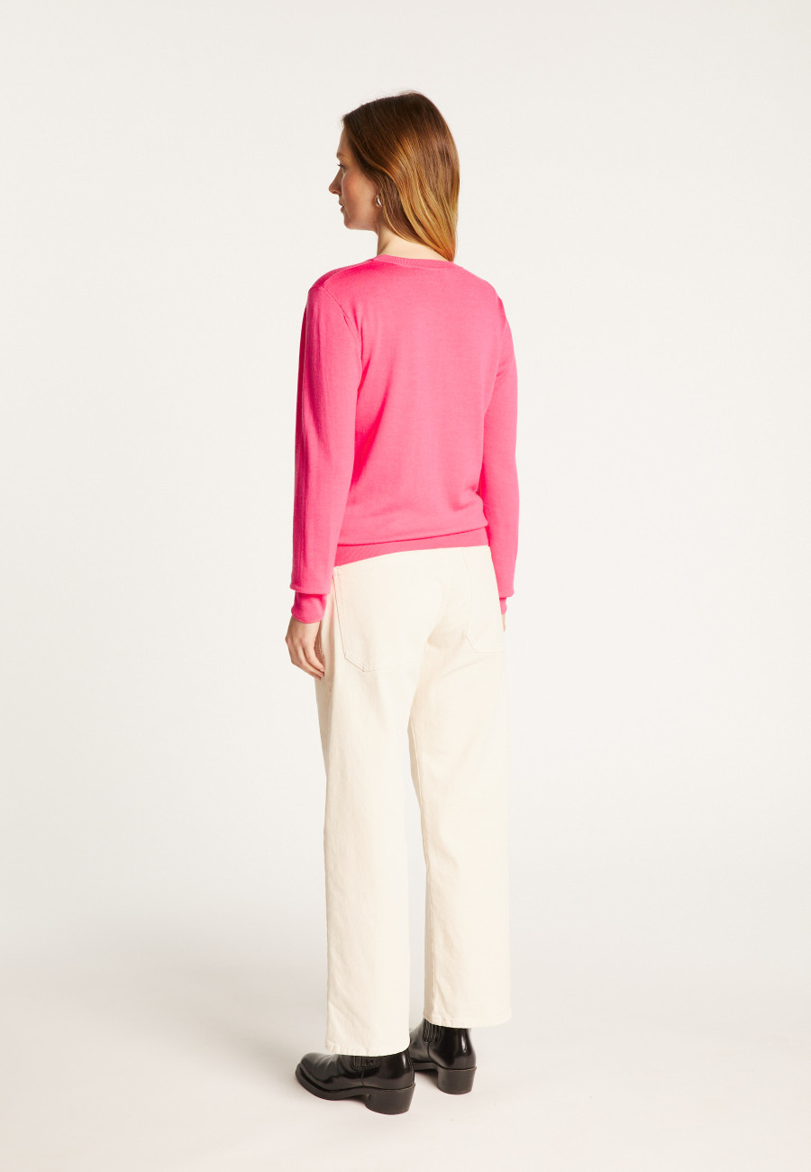 Round neck merino wool sweater - Asena