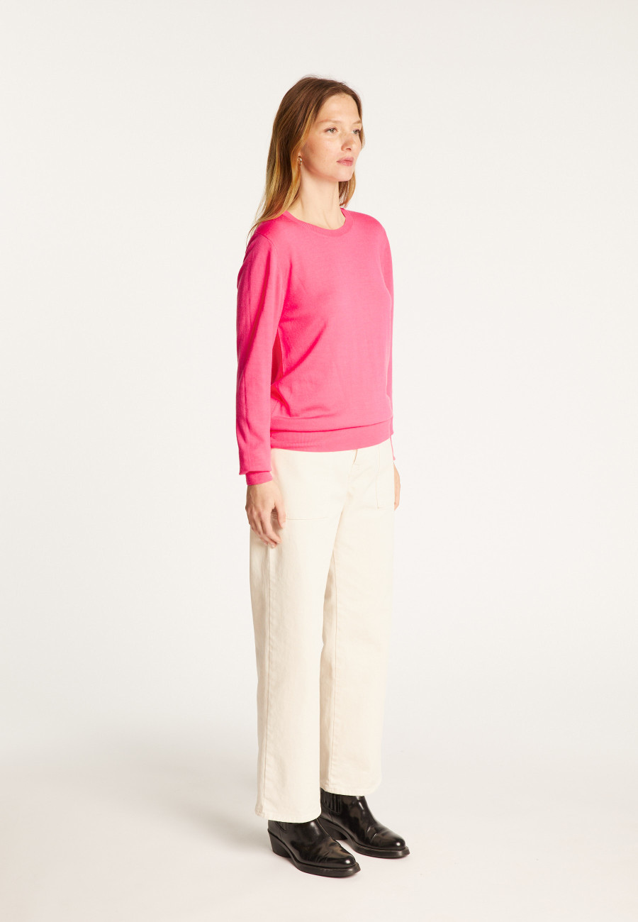 Round neck merino wool sweater - Asena