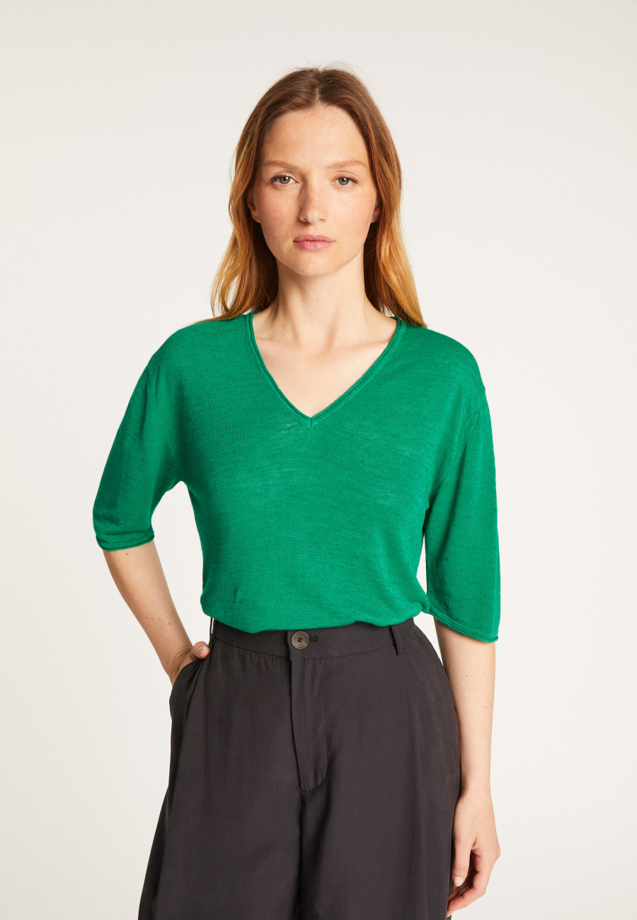 T-shirt uni col V - Mel
