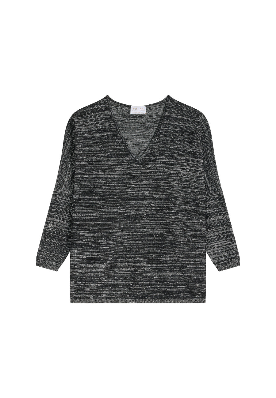 Batwing sleeve wool and lurex sweater - Boxe Lux