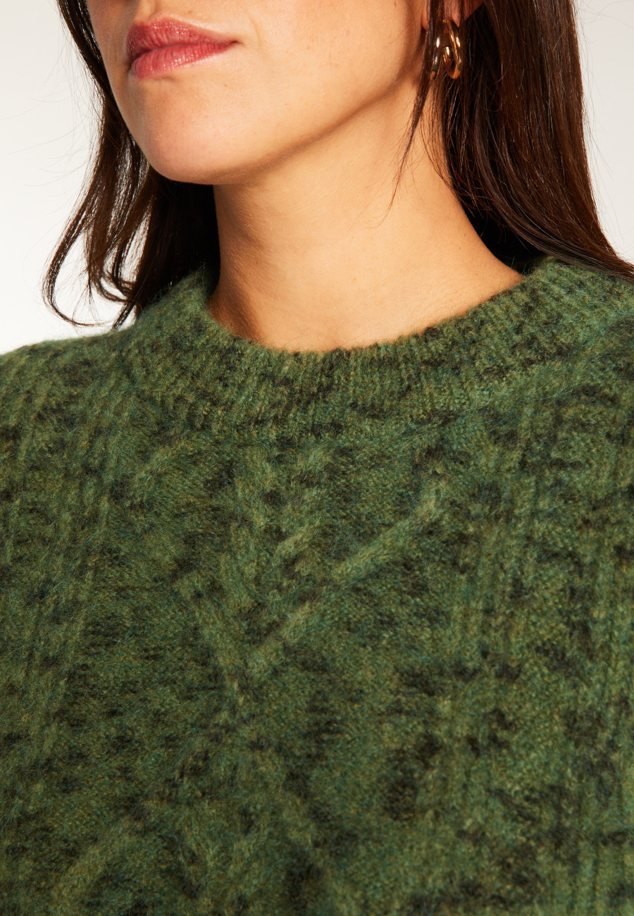 Round neck mohair wool sweater - Vanessa