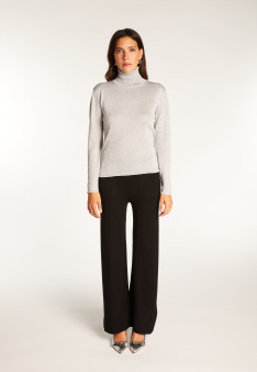 Turtleneck T-shirt in bamboo cashmere lurex fiber - Aéris Lux