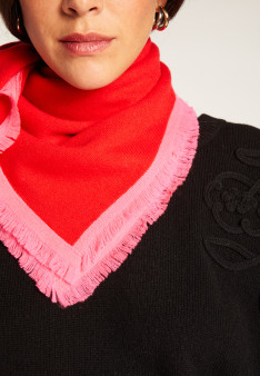 Two-tone unisex scarf in cashmere - Louisa