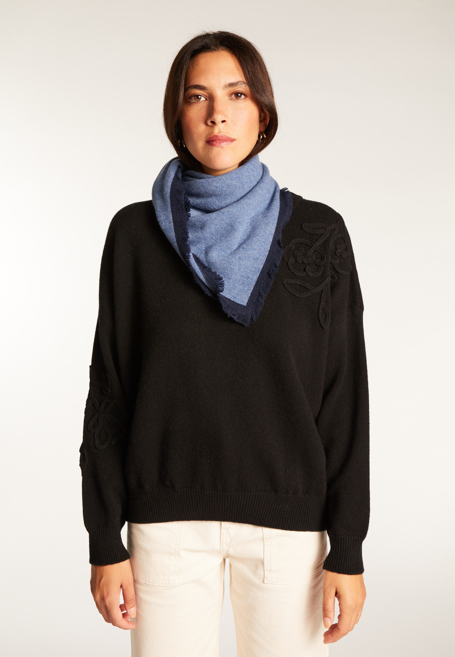 Two-tone unisex scarf in cashmere - Louisa