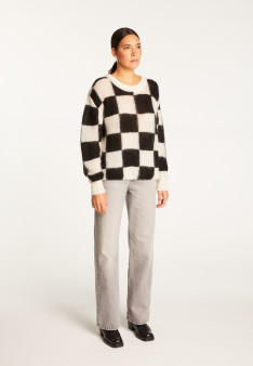 Loose round neck sweater in mohair - Rozana