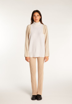 Two-tone high neck cashmere sweater - Roxane bis