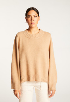 Cashmere crew neck short sweater - Vicky