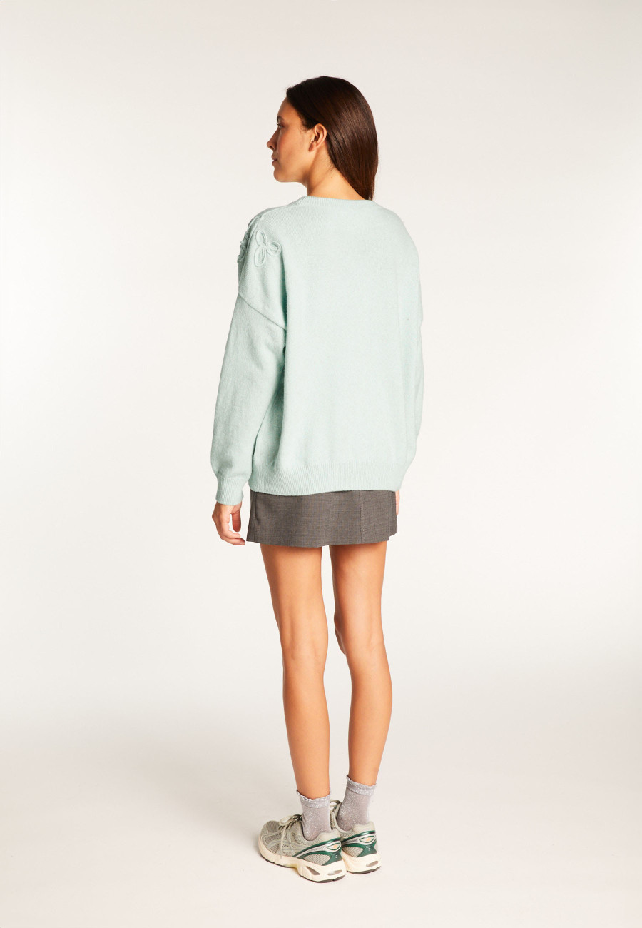 Embroidery sweater in wool and cashmere - Rachel