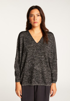 Batwing sleeve wool and lurex sweater - Boxe Lux