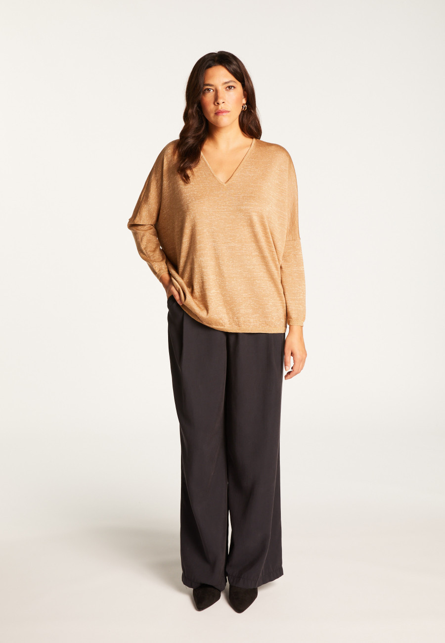 Batwing sleeve wool and lurex sweater - Boxe Lux