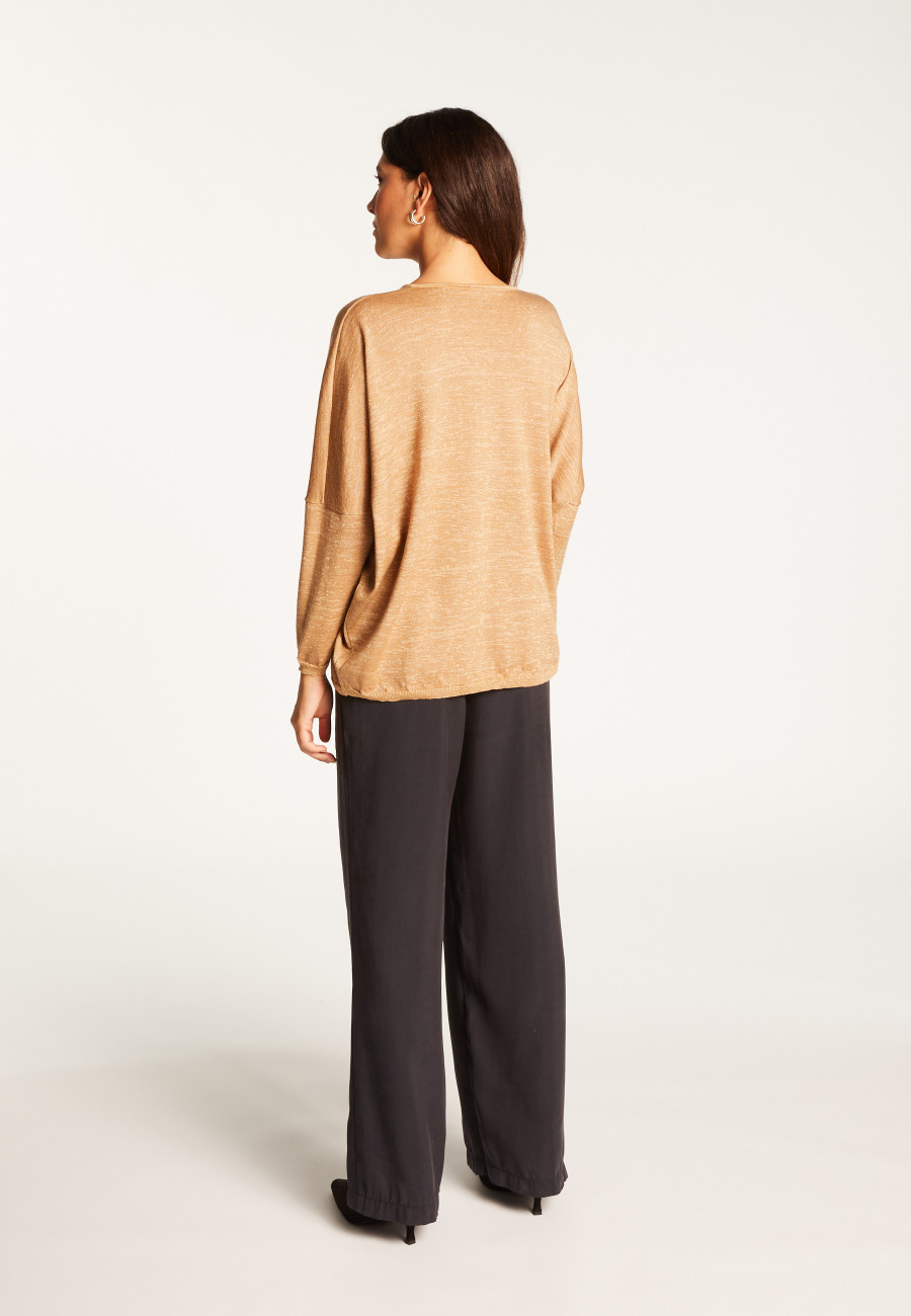 Batwing sleeve wool and lurex sweater - Boxe Lux