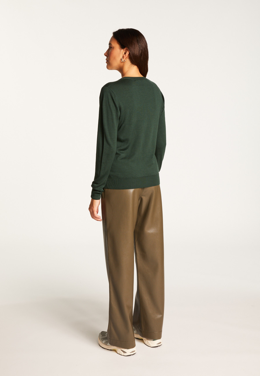 Round neck merino wool sweater - Asena