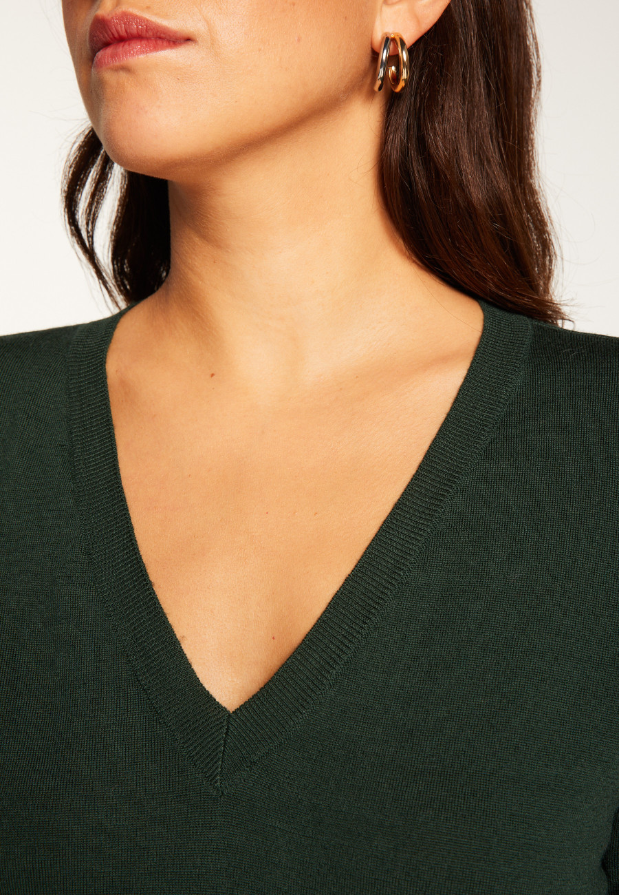 V-neck merino wool sweater - Arya