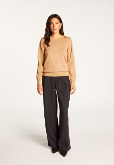 Round neck sweater in lurex merino wool - Asena Lux