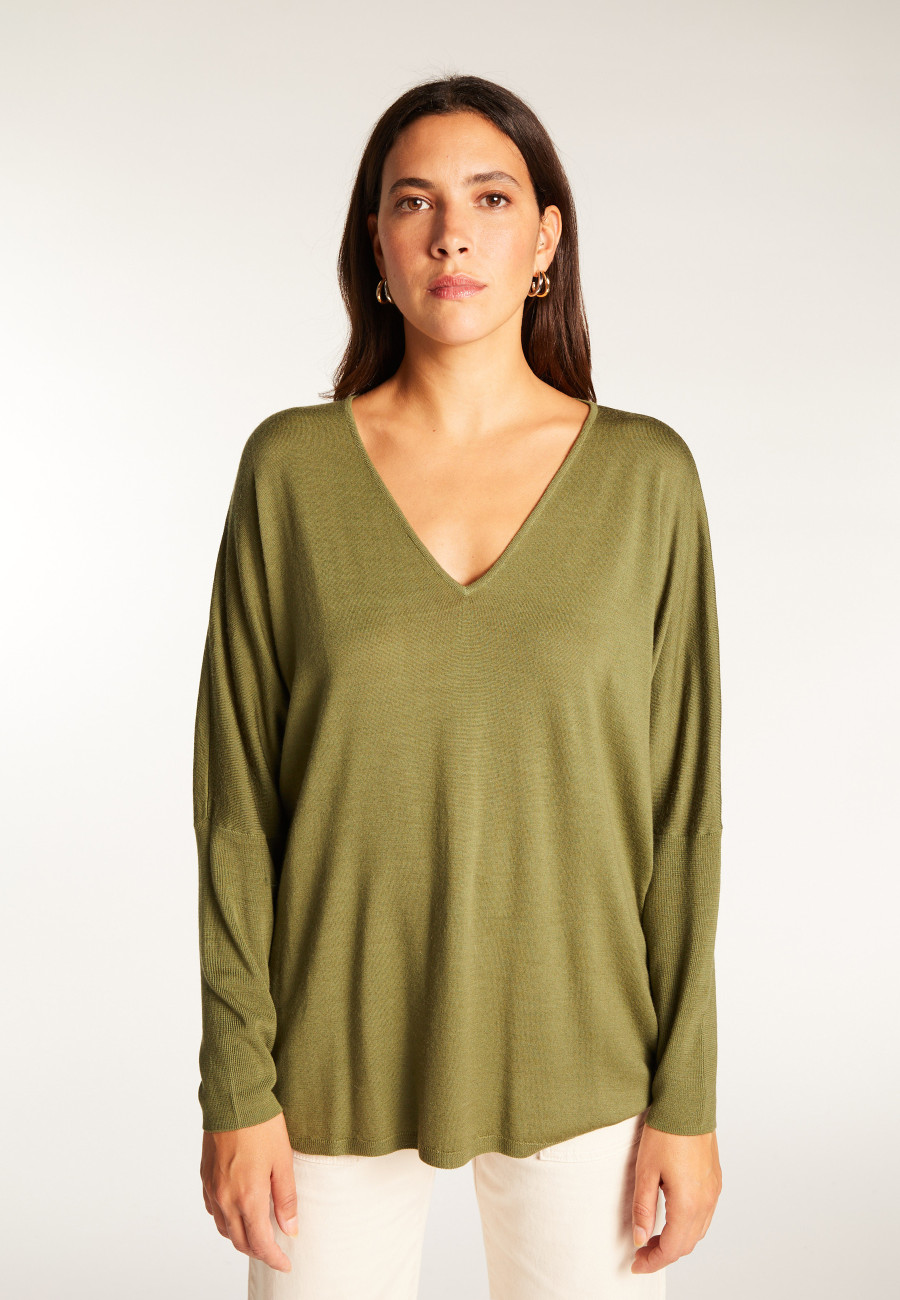 Batwing sleeve wool sweater - Boxe