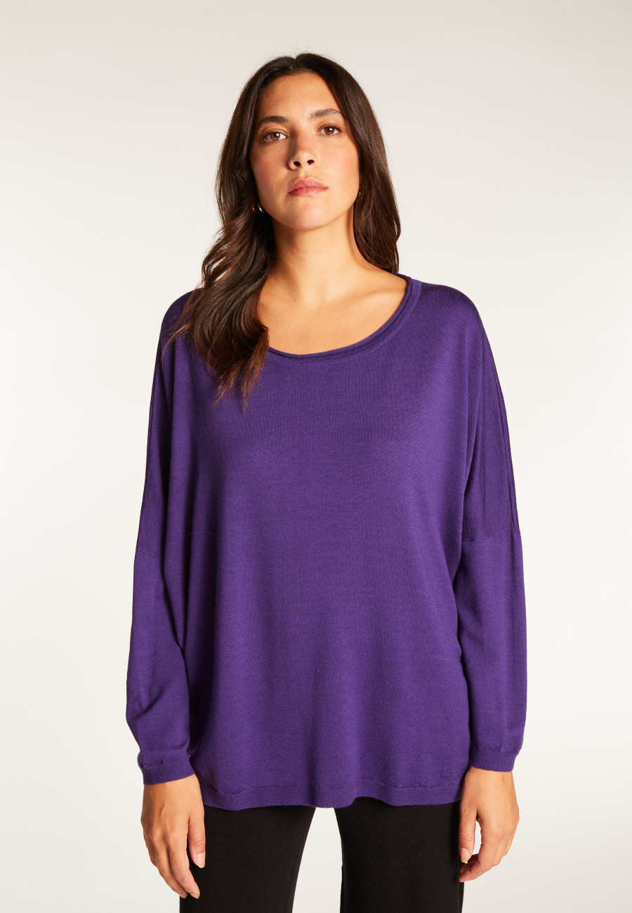 Loose-fit fine merino wool sweater - Azel