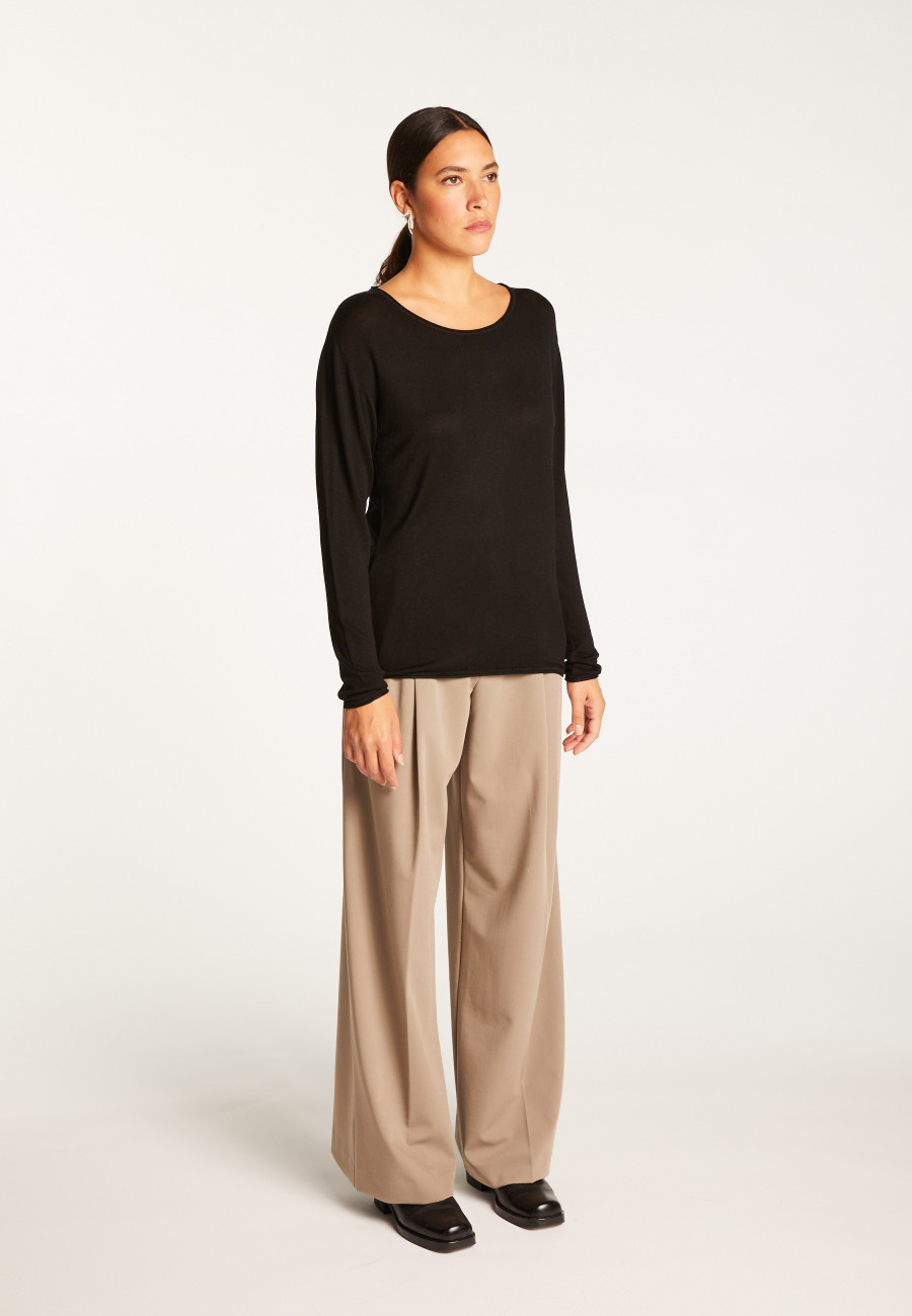 Round neck T-shirt in bamboo cashmere fiber - Aemilia Round neck T-shirt in bamboo cashmere fiber - Aemilia