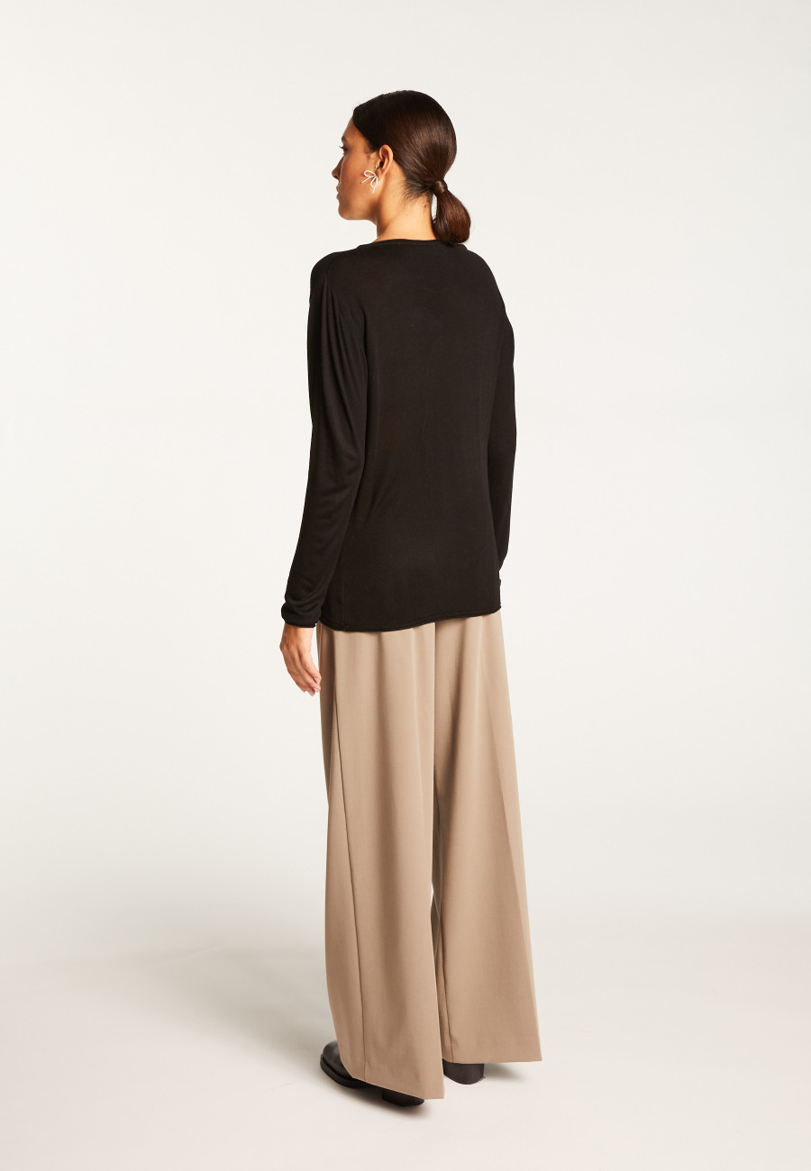 Round neck T-shirt in bamboo cashmere fiber - Aemilia