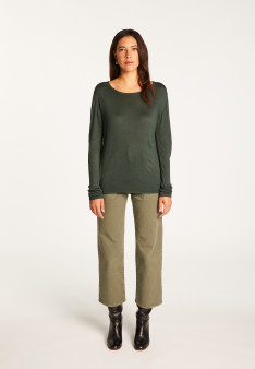 Round neck T-shirt in bamboo cashmere fiber - Aemilia