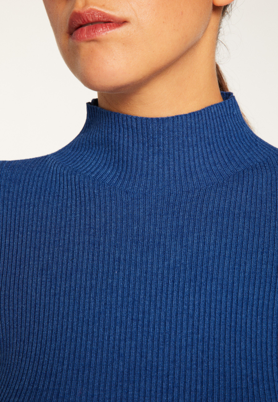 High neck sweater in wool blend - Reagan