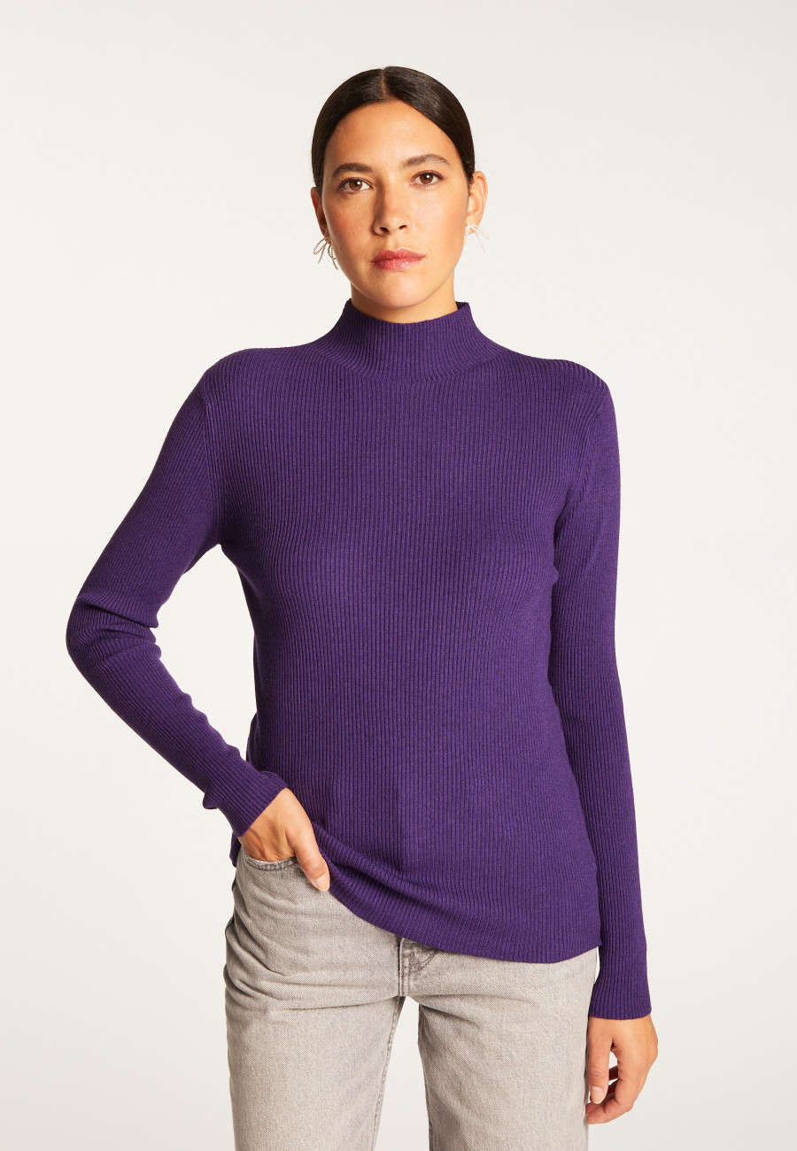 High neck sweater in wool blend - Reagan