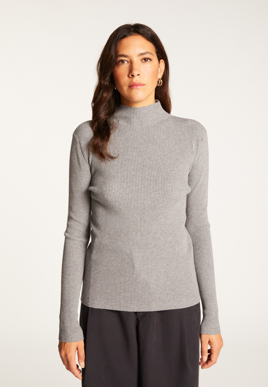 High neck sweater in wool blend - Reagan