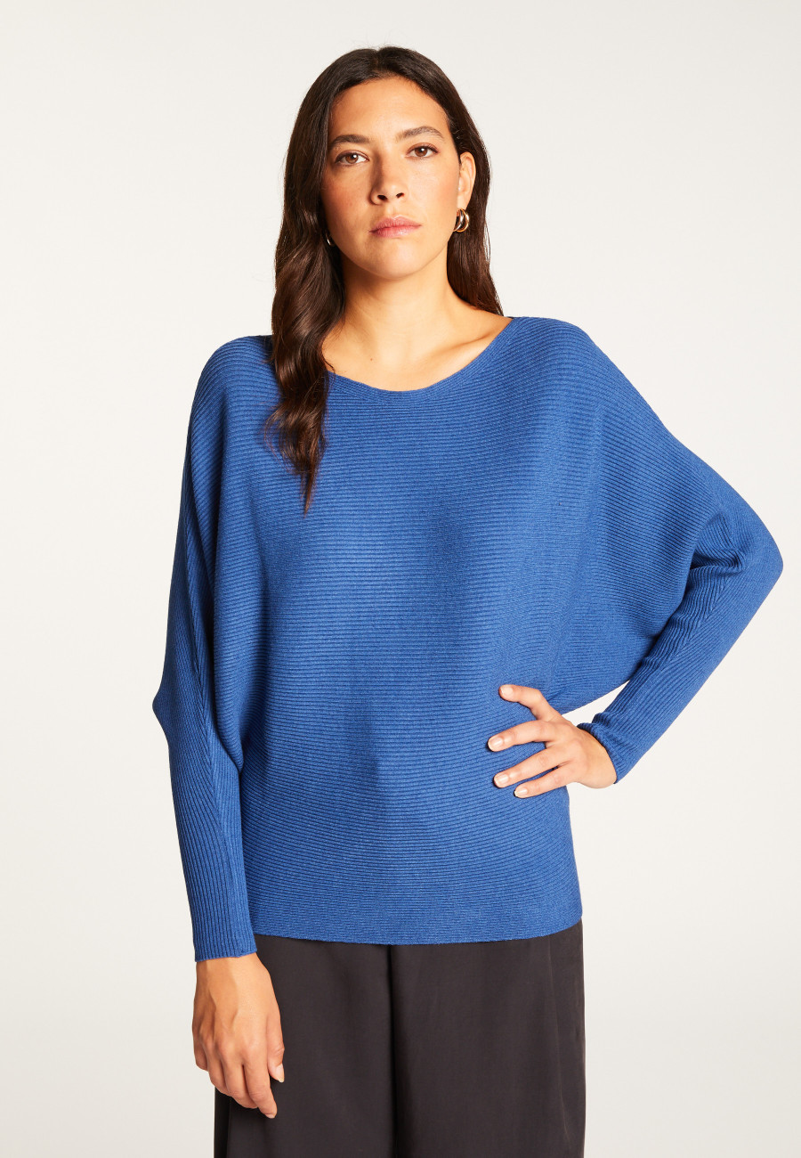 Round neck sweater in technical wool - Ruby