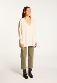 Oversized V-neck sweater in cashmere - Apolline