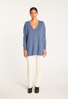 Oversized V-neck sweater in cashmere - Apolline