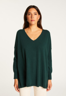 Oversized V-neck sweater in cashmere - Apolline