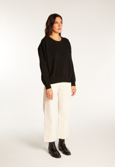 Embroidery sweater in wool and cashmere - Rachel