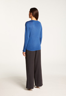 Round neck T-shirt in bamboo cashmere fiber - Aemilia