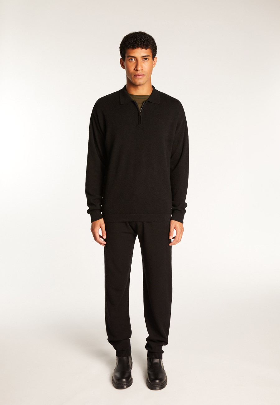 Cashmere Zip-Up Polo Shirt - Taylor