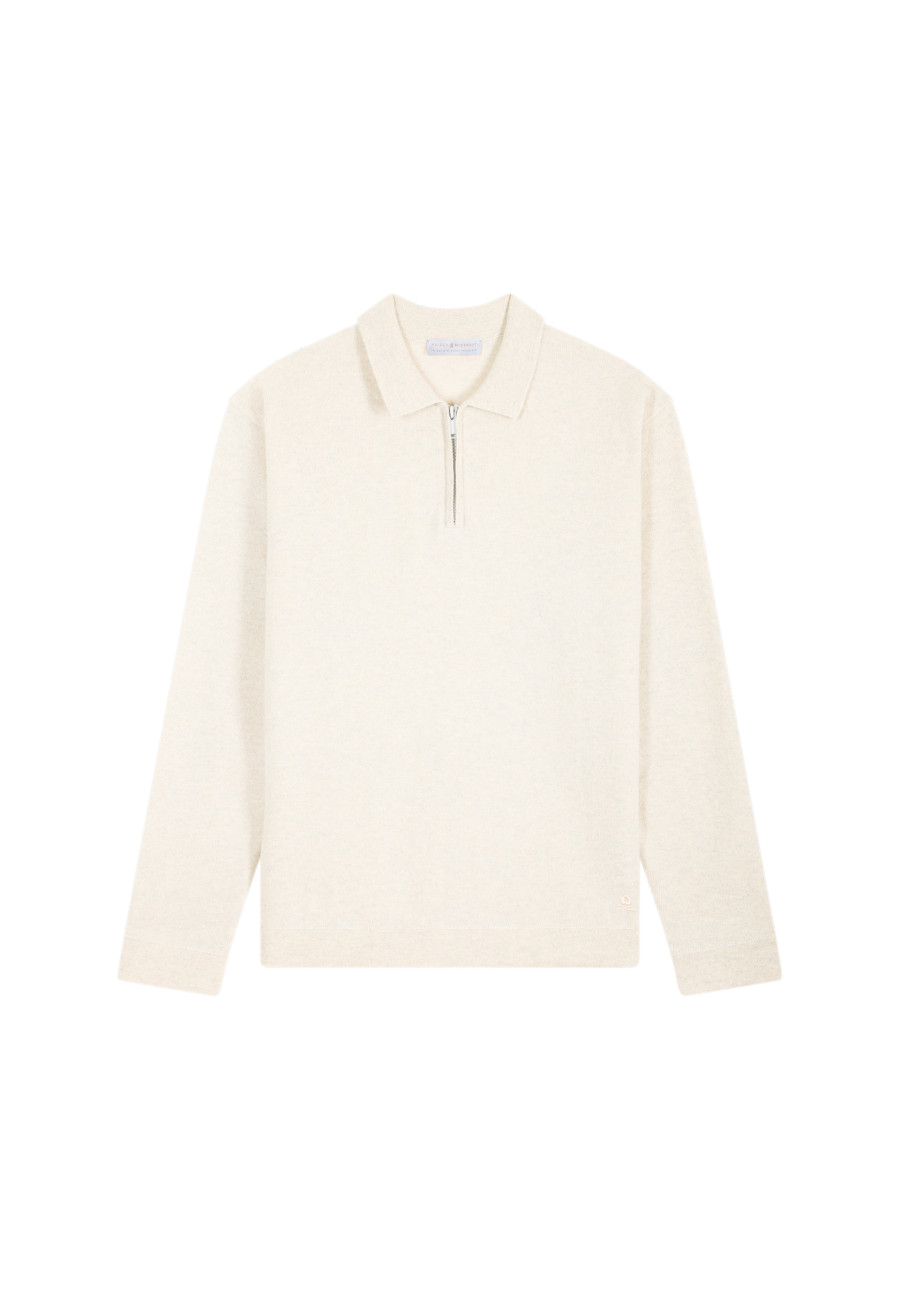 Cashmere Zip-Up Polo Shirt - Taylor