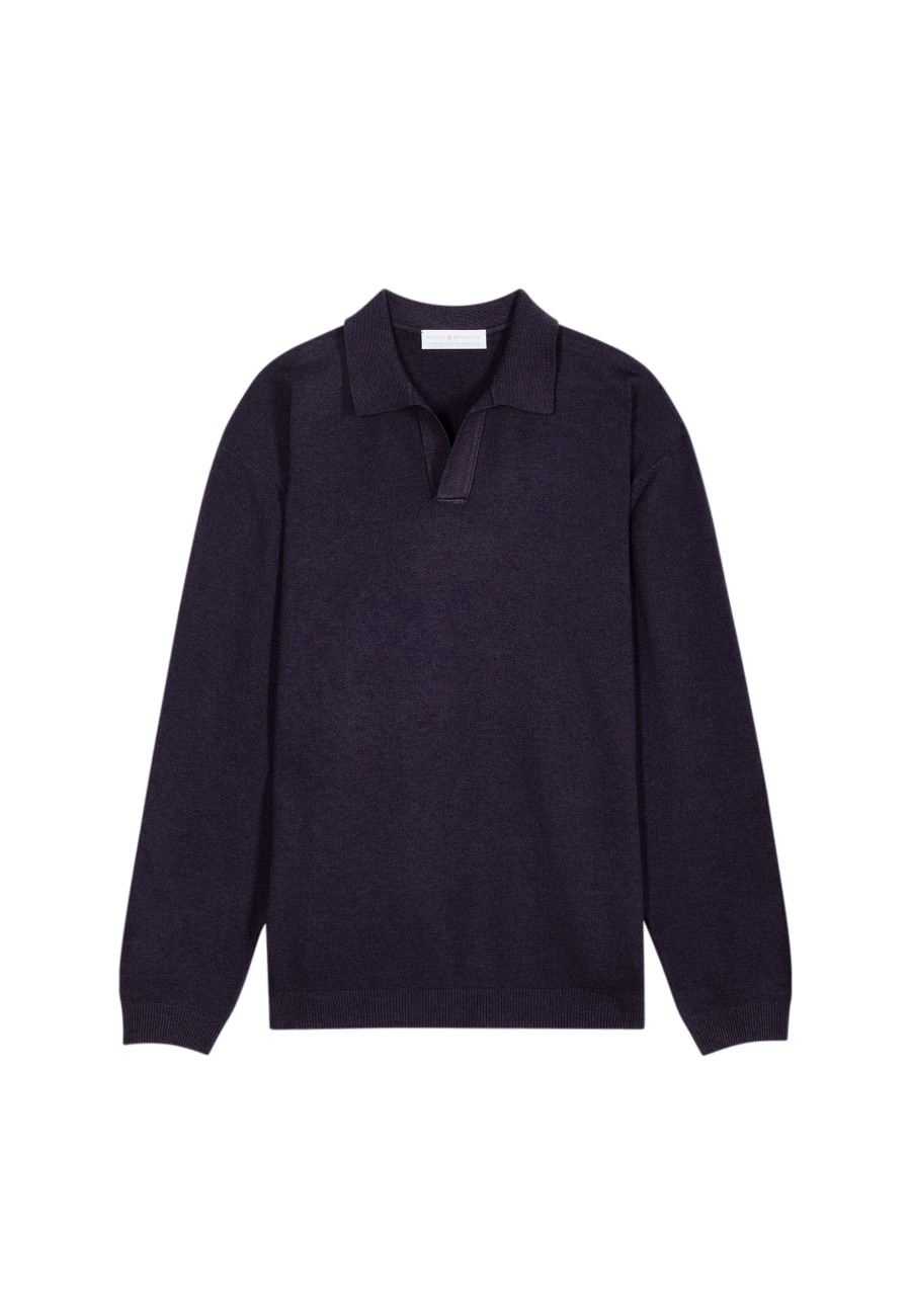 Pull col polo en viscose et laine - Thibaud