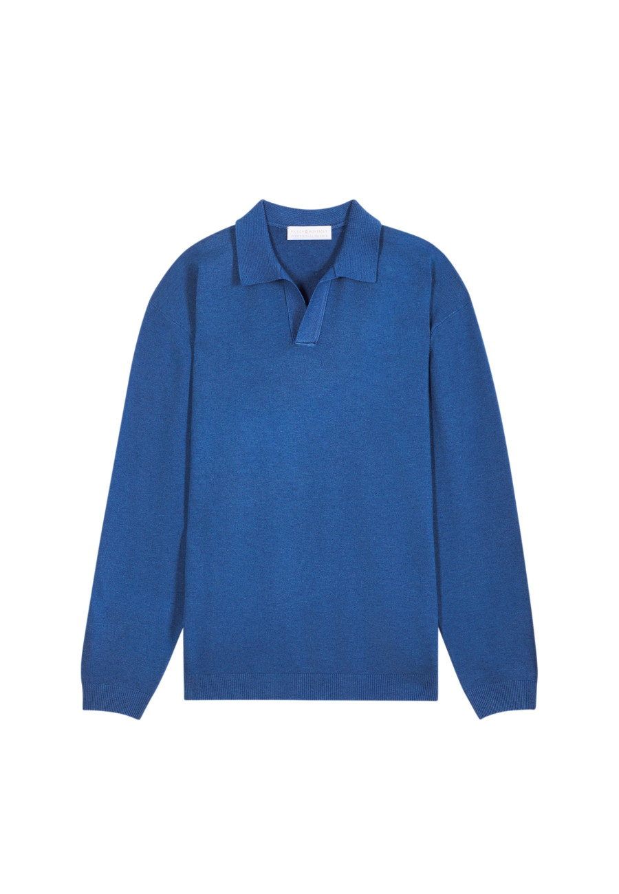 Pull col polo en viscose et laine - Thibaud