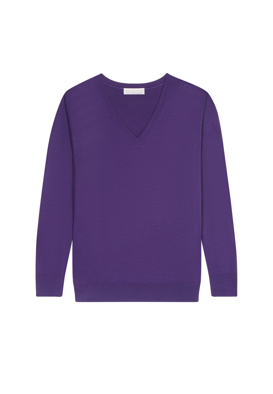 V-neck merino wool sweater - Arya