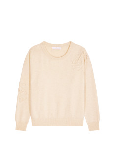 Embroidery sweater in wool and cashmere - Rachel