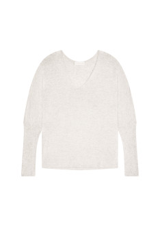 Oversized V-neck T-shirt in bamboo cashmere fiber - Rica