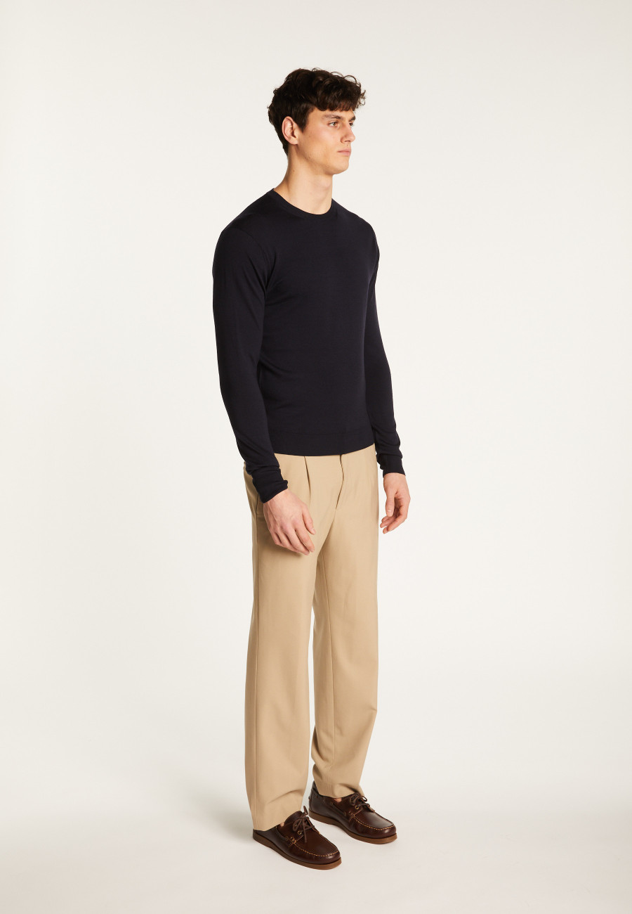 Eddie Merino Wool Crew Neck Sweater