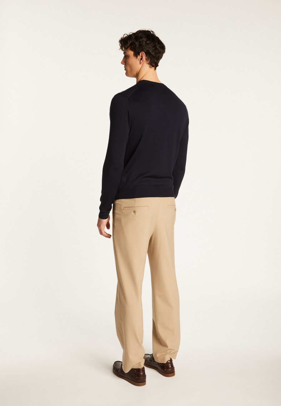 Eddie Merino Wool Crew Neck Sweater