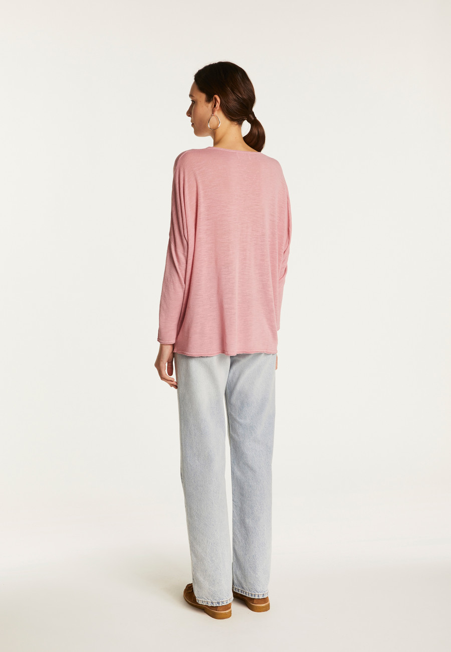 Batwing sleeve sweater in slub linen - Balou