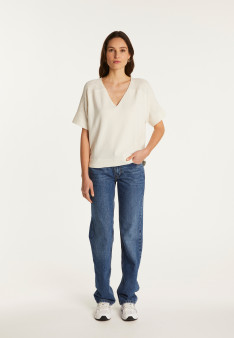 T-shirt col V en coton - Devy