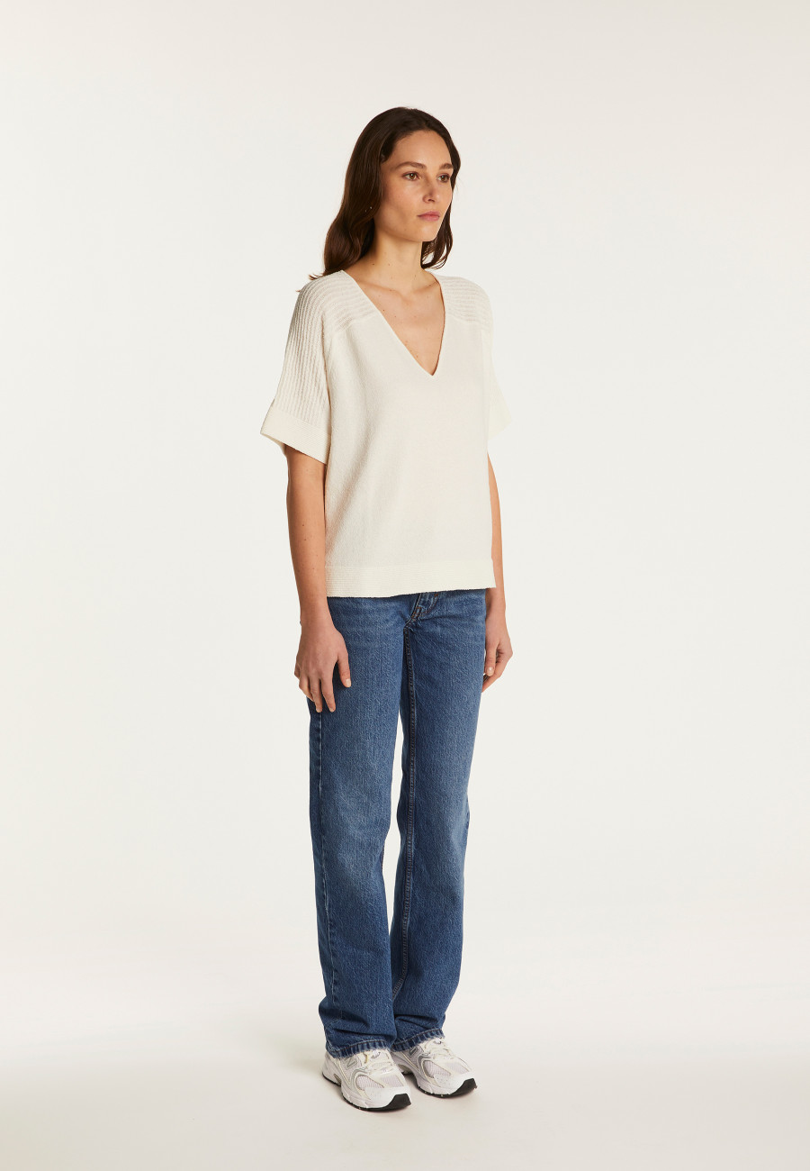 Cotton V-neck T-shirt - Devy