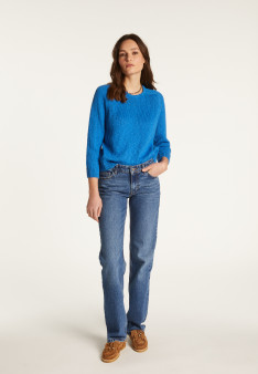 Pull col rond en coton et lin - Nicky