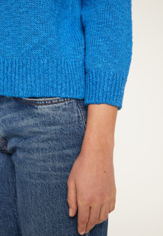 Pull col rond en coton et lin - Nicky