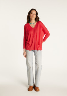 Pull manches chauve-souris en lin flammé - Balou