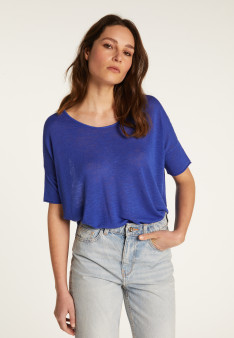 T-shirt col rond en lin flammé - Béatrice