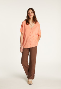 T-shirt à boutons en lin flammé - Lily